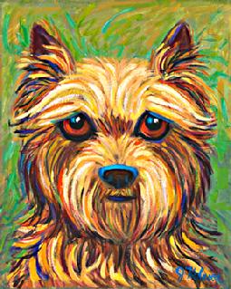 This lovely terrier is cherished in this hand painted oil portrait.