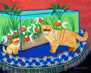 #goldfish,#goldfish tank, #fishtank, #orange Tabby Cats